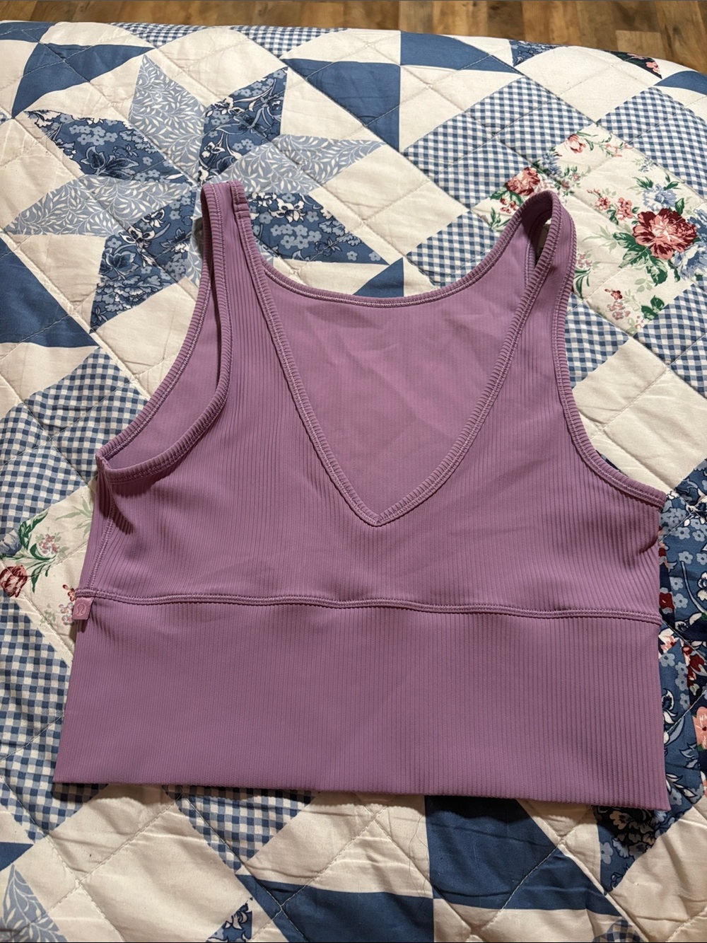 lululemon athletica Lavender Ribbed V-Neck Longline Sports Bra